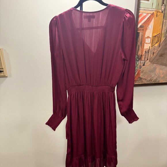 Wine-colored silky flaterring dress - perfect for the holidays! Size 10 - Picture 3 of 4